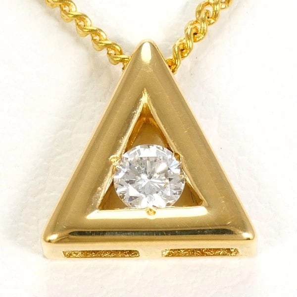 K18 GOLD NECKLACE DIAMOND: K18 gold Necklace Diamond Brand: No Brand Type/Style: Necklace Material: K18/Yellow Gold, Main Stone Natural Color: Yellow Gold Size: Top size?H:about9?W:about9mm(Top and chain are removable), Chain