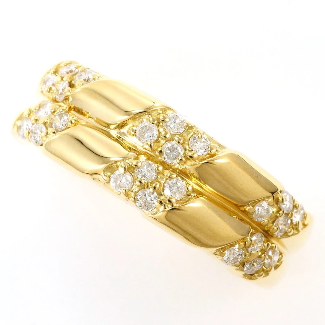 K18 GOLD RING DIAMOND: K18 gold Ring Diamond Brand: No Brand Type/Style: Ring Material: K18/Yellow Gold, Main Stone Natural Color: Yellow Gold Size: US 7 1/2 Accessories: None Accessories Notice: When purchasing