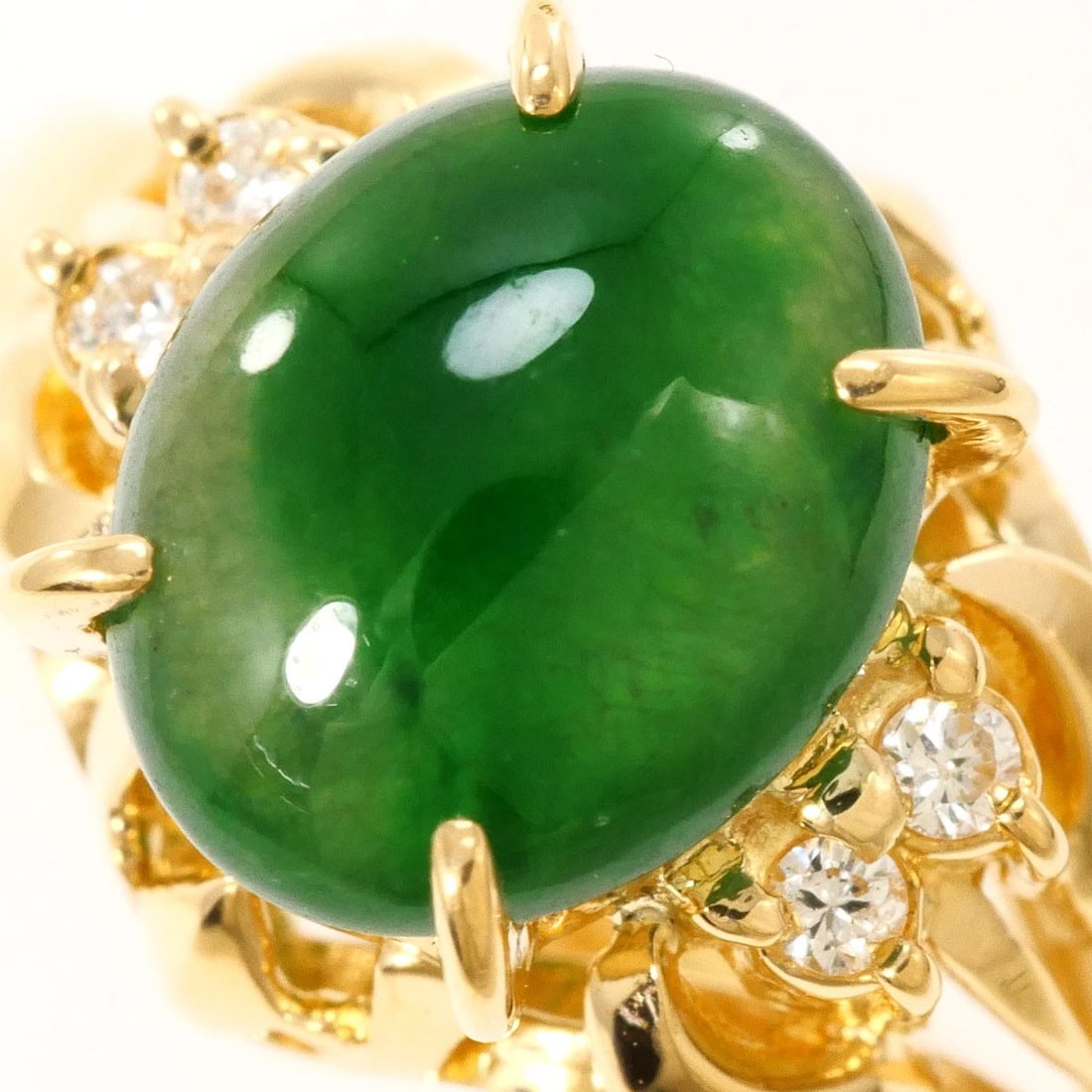 K18 GOLD RING JADE - 2