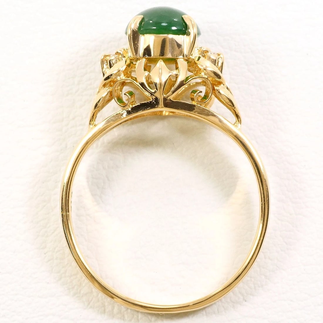 K18 GOLD RING JADE - 3