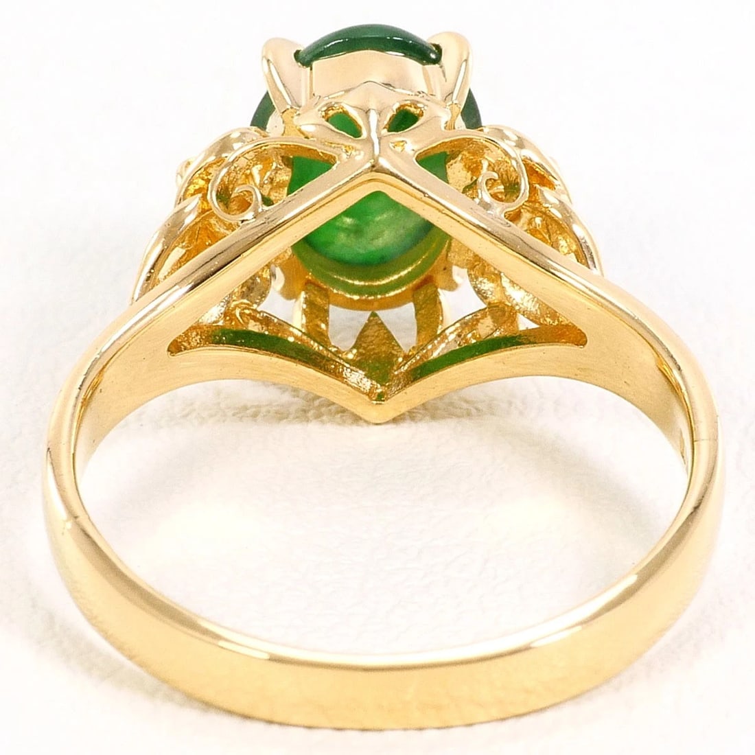 K18 GOLD RING JADE - 4