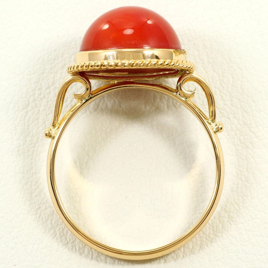 K18 GOLD RING CORAL - 2