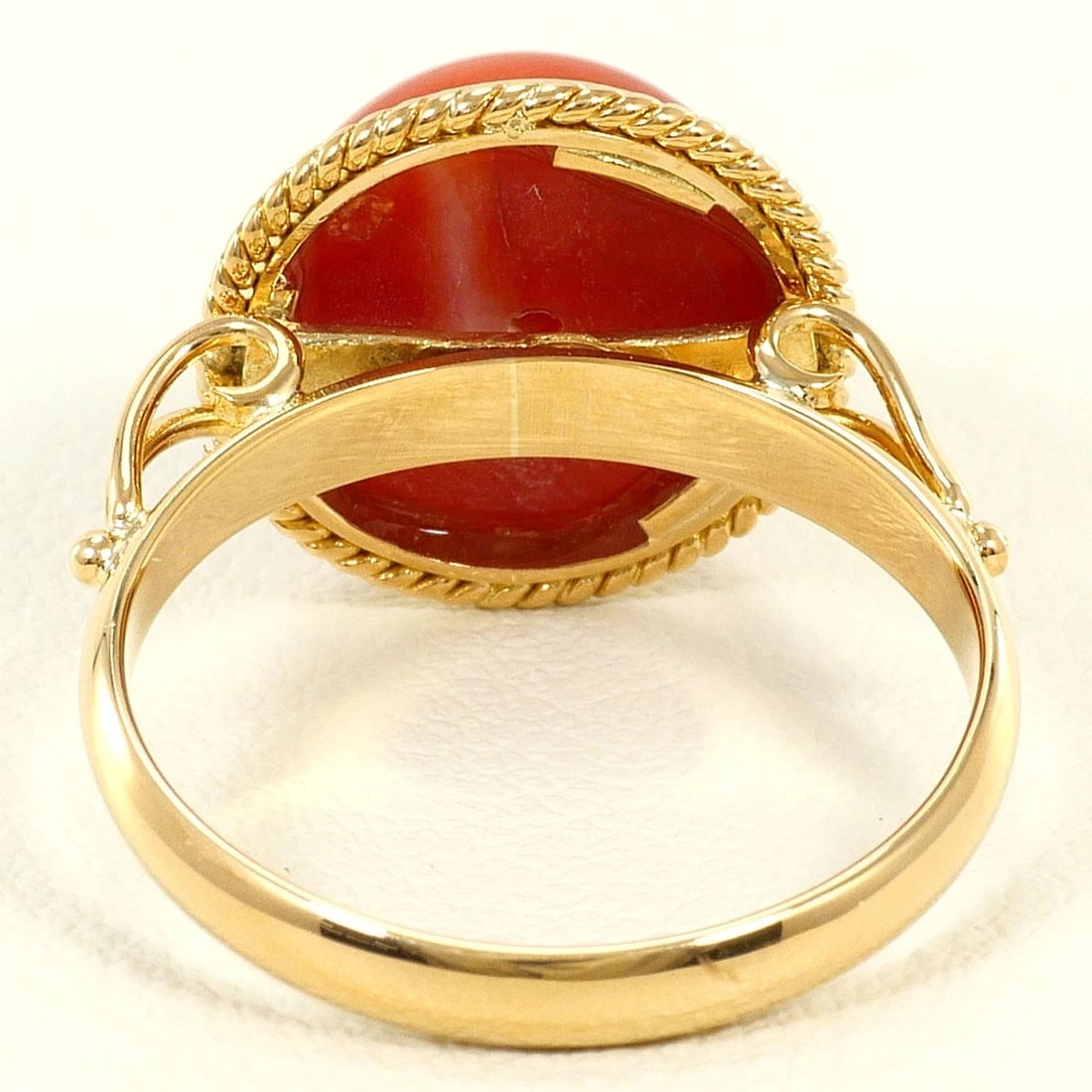 K18 GOLD RING CORAL - 3