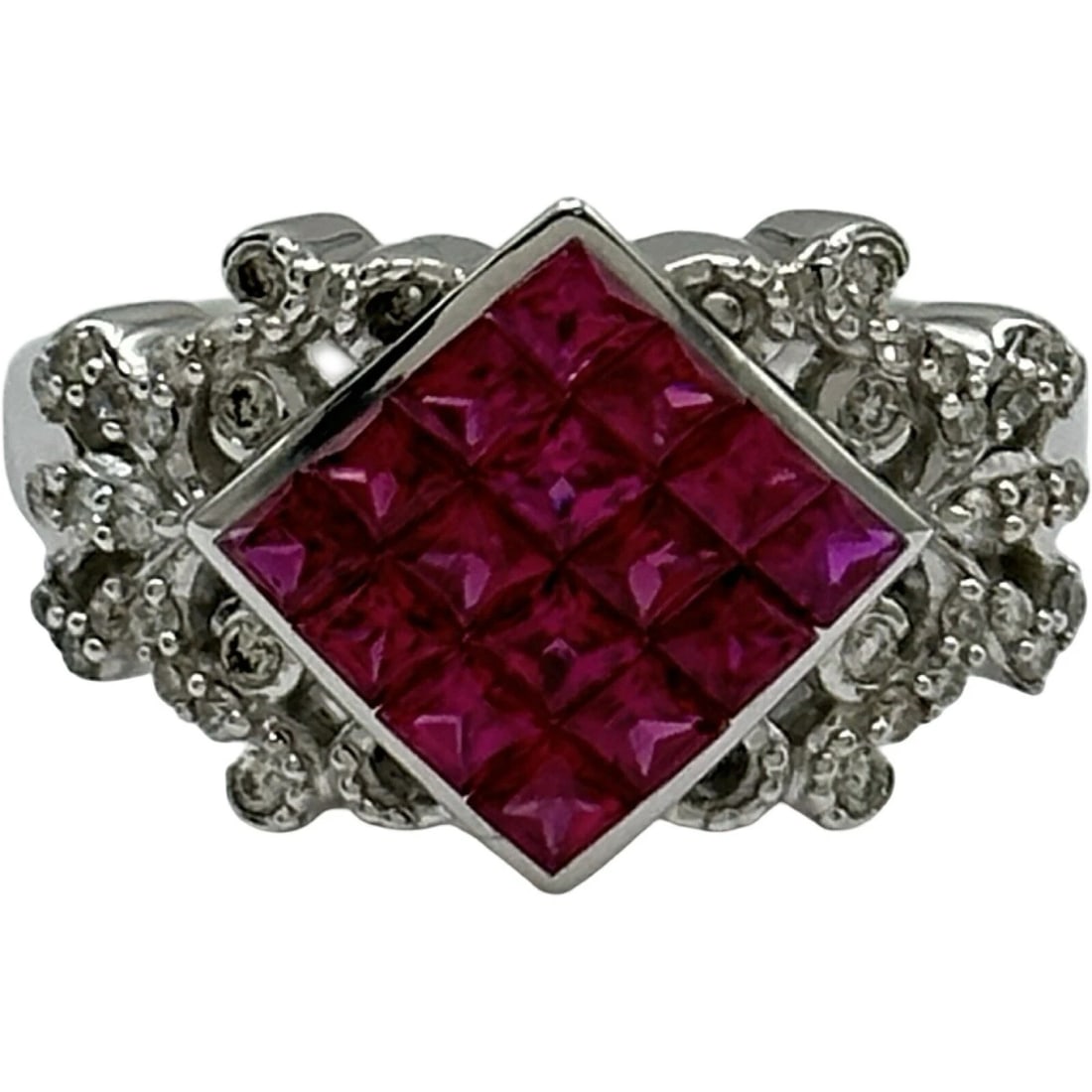 RUBY RING WHITE GOLD 18K RUBY ??JEWELRY - 2
