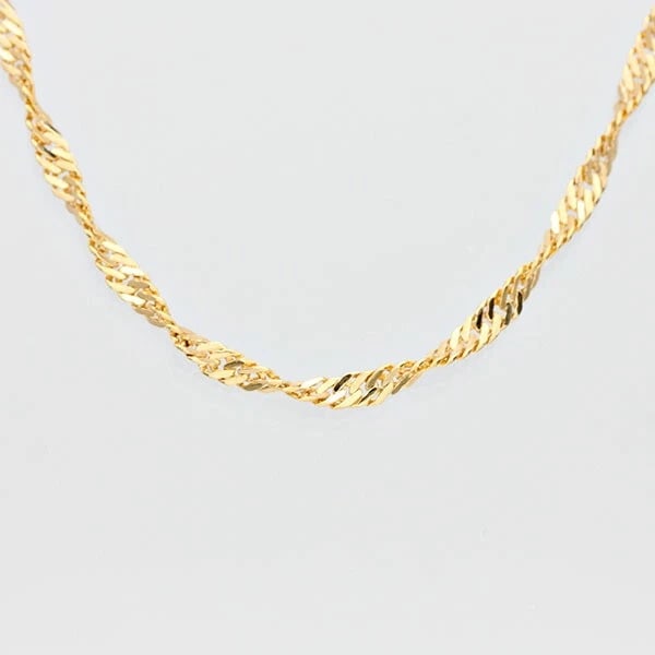 18K YG KIHEI SCREW CHAIN NECKLACE: 18K YG Kihei Screw Chain Necklace Brand: Unbranded Type/Style: Necklace Material: 18K YG, Color: YG Size: Size Length: Approx. 44cm/cm/cm Chain width: approx. 3mm * Regarding the size, there may be an