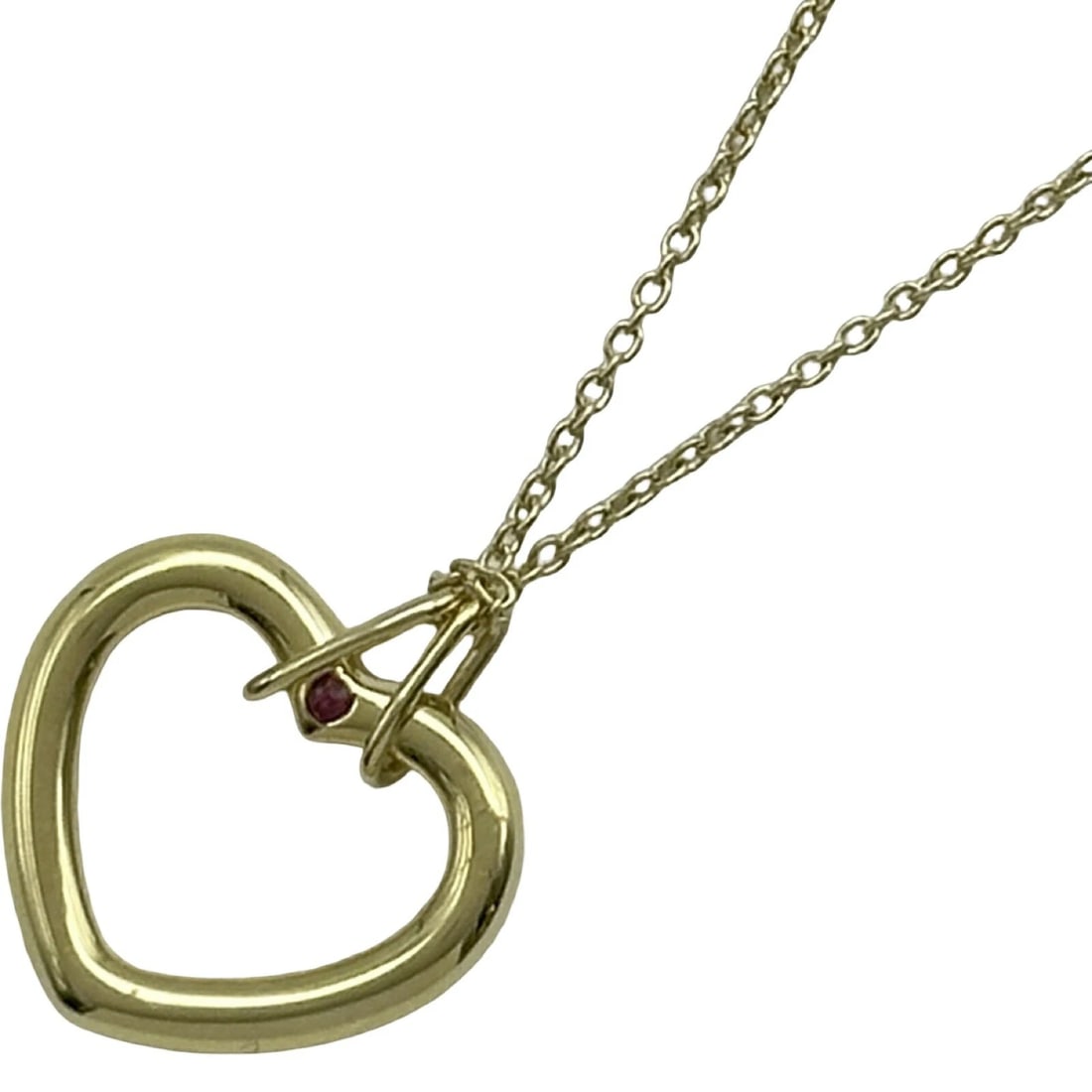 TIFFANY & CO. HEART NECKLACE GOLD 18K JEWELRY: Tiffany & Co. Heart Necklace Gold 18K Jewelry Brand: Tiffany & Co. Type/Style: Necklace Material: 18K YG, Color: YG Size: Size Height: approx. 13.6mm Width: approx. 15.4mm Chain length: approx. 41cm