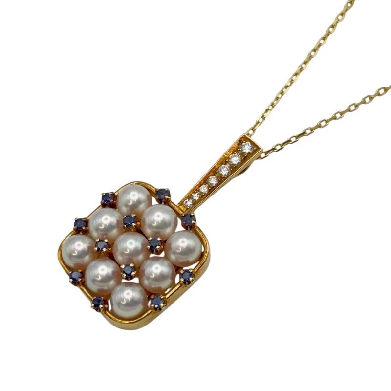 MIKIMOTO NECKLACE GOLD 18K JEWELRY: Mikimoto Necklace Gold 18K Jewelry Brand: Mikimoto Type/Style: Necklace Material: 18K YG, Color: YG Size: Size Height: approx. 33.6mm Width: approx. 19.0mm Chain length: approx. 40cm Accessories: