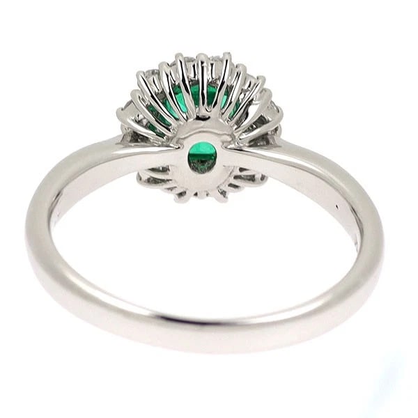 PT900 EMERALD DIAMOND RING - 2