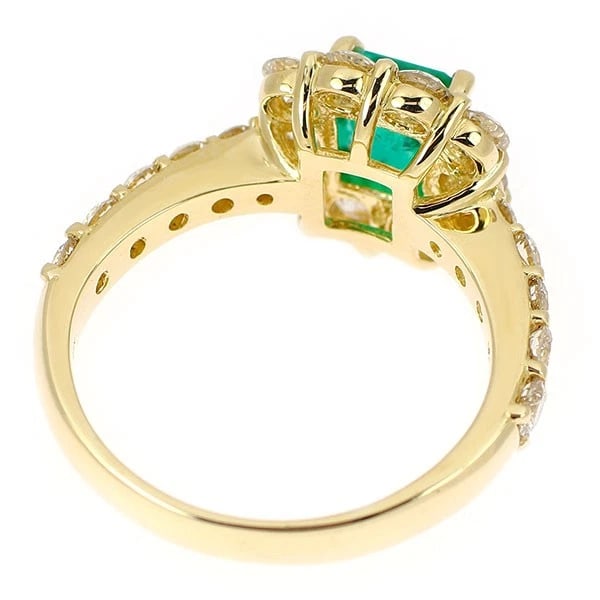 K18YG EMERALD DIAMOND RING - 3