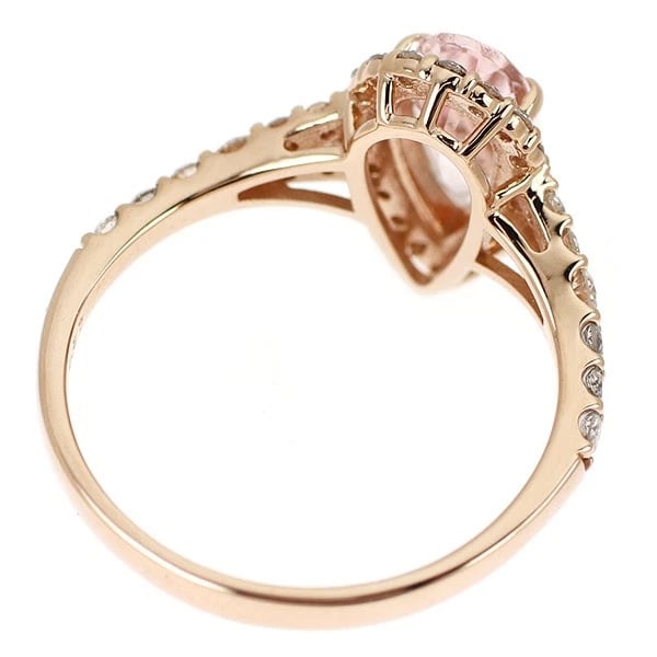 K18PG MORGANITE DIAMOND RING - 2