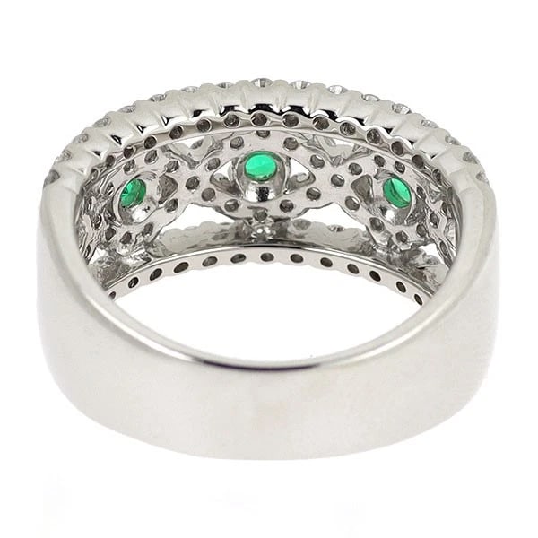 PT900 EMERALD DIAMOND RING - 3