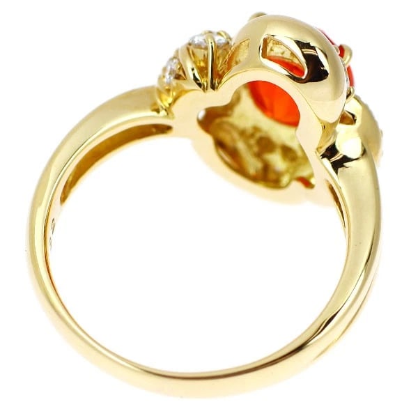 K18YG FIRE OPAL DIAMOND RING - 3