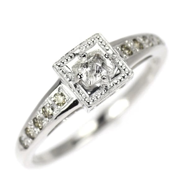 K18WG DIAMOND RING: K18WG diamond ring Brand: None Type/Style: rings Material: K18WG, Main Stone Natural Color: WG Size: 6 US Accessories: None Accessories Notice: When purchasing pre-owned goods, please refer to the