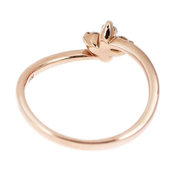 K18PG DIAMOND PINKY RING - 2