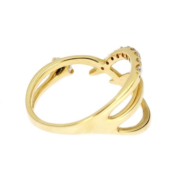 K18YG PINKY DIAMOND RING - 2