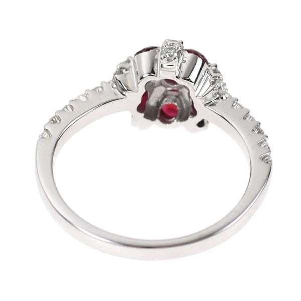 K18WG RUBY DIAMOND RING 0.65CT D0.49CT - 2