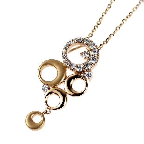 K18PG DIAMOND PENDANT NECKLACE: K18PG DIAMOND PENDANT NECKLACE Brand: None Type/Style: pendant necklace Material: K18PG, Main Stone Natural Color: PG Size: Chain Length ?45 cm Accessories: None Accessories Notice: When purchasing