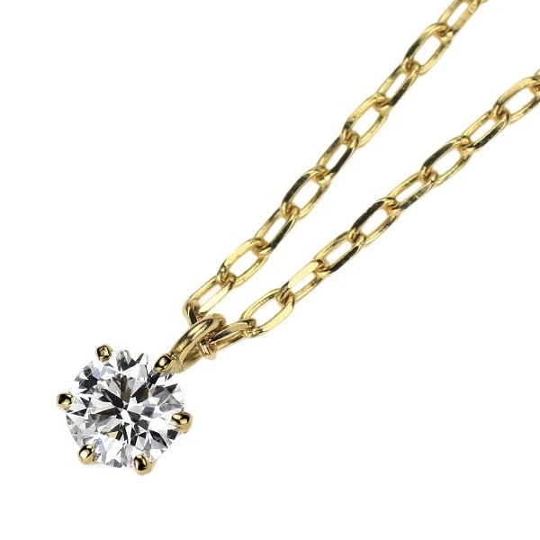 K18YG DIAMOND PENDANT NECKLACE: K18YG DIAMOND PENDANT NECKLACE Brand: None Type/Style: pendant necklace Material: K18PG, Main Stone Natural Color: YG Size: Chain Length 40 cm Accessories: None Accessories Notice: When purchasing