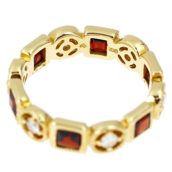 ROKUZAN K18YG GARNET DIAMOND RING - 2