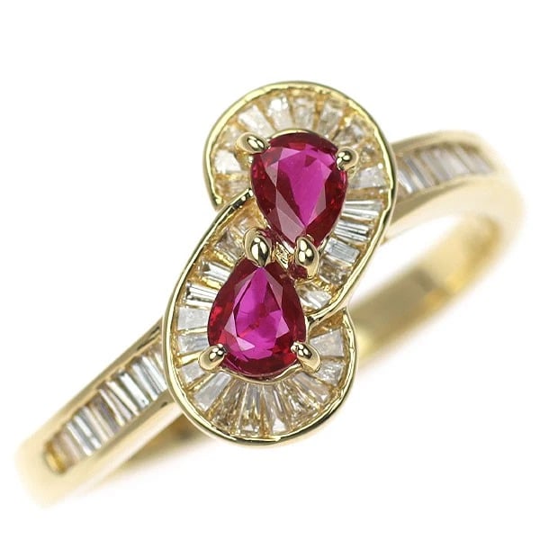 SEIKO K18YG RUBY DIAMOND RING: Seiko K18YG ruby diamond ring Brand: None Type/Style: rings Material: K18YG, Main Stone Ruby Color: YG Size: 6 US Accessories: None Accessories Notice: When purchasing pre-owned goods, please refer