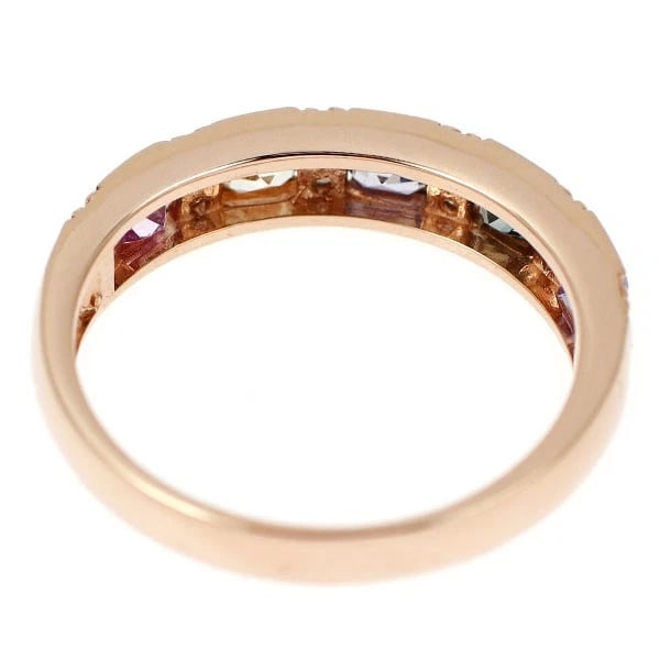 BRAND K18PG MULTICOLOR SAPPHIRE DIAMOND RING - 2