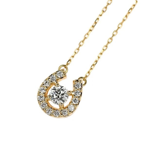 K18YG DIAMOND PENDANT NECKLACE: K18YG diamond pendant necklace Brand: None Type/Style: pendant necklace Material: K18YG, Main Stone Natural Color: YG Size: Chain Length 40 cm Accessories: None Accessories Notice: When purchasing