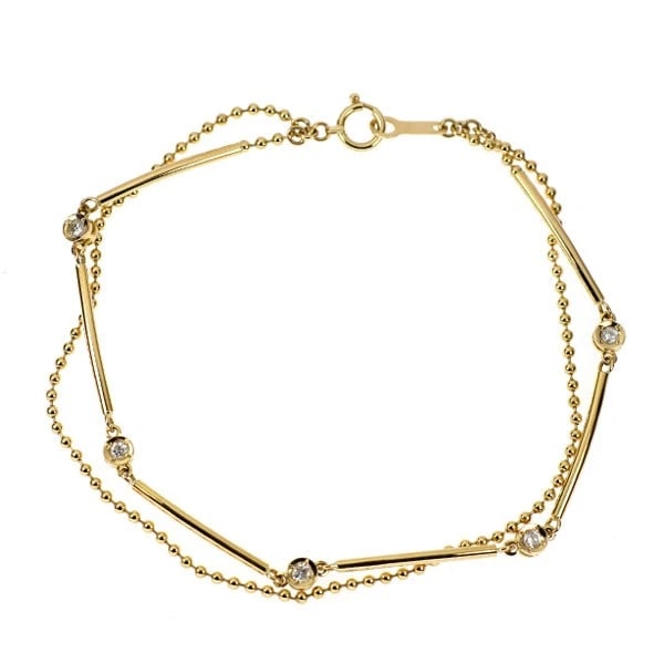 K18YG DIAMOND BRACELET: K18YG diamond bracelet Brand: None Type/Style: bracelets Material: K18YG, Main Stone Natural Color: YG Size: Necklace: Chain Length 20 cm Accessories: None Accessories Notice: When purchasing
