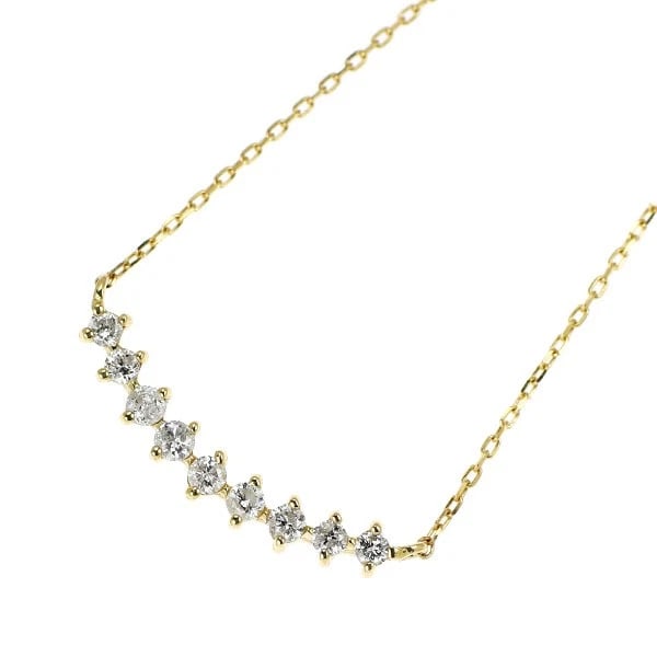 K18YG DIAMOND PENDANT NECKLACE: K18YG DIAMOND PENDANT NECKLACE Brand: None Type/Style: pendant necklace Material: K18YG, Main Stone Natural Color: YG Size: Chain Length: 42 cm Accessories: None Accessories Notice: When purchasing