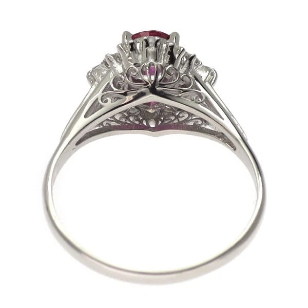 PT900 RUBY DIAMOND RING - 2