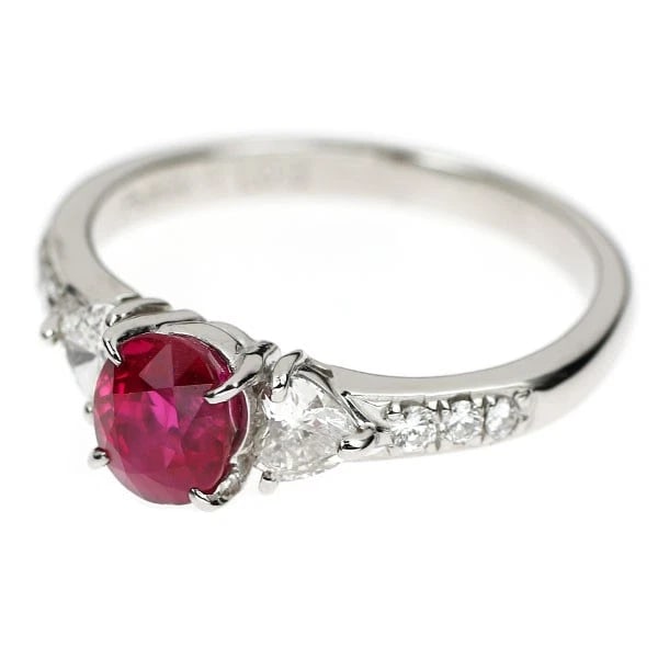 PT900 RUBY DIAMOND RING - 2