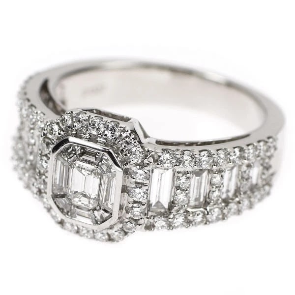 K18WG DIAMOND RING - 2