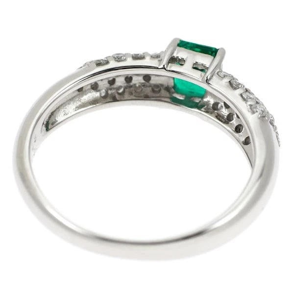 PT900 EMERALD DIAMOND RING - 2