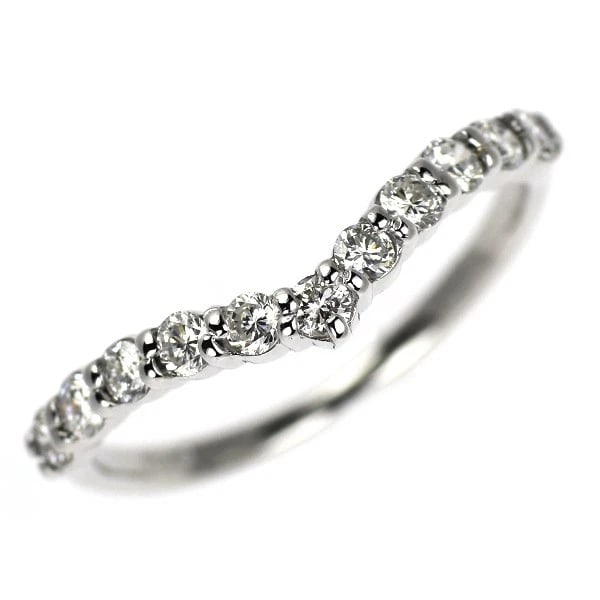 K18WG V SHAPE DIAMOND RING: K18WG V shape diamond ring Brand: None Type/Style: rings Material: K18WG, Main Stone Natural Color: WG Size: 4.75 - 5 US Accessories: None Accessories Notice: When purchasing pre-owned goods, please