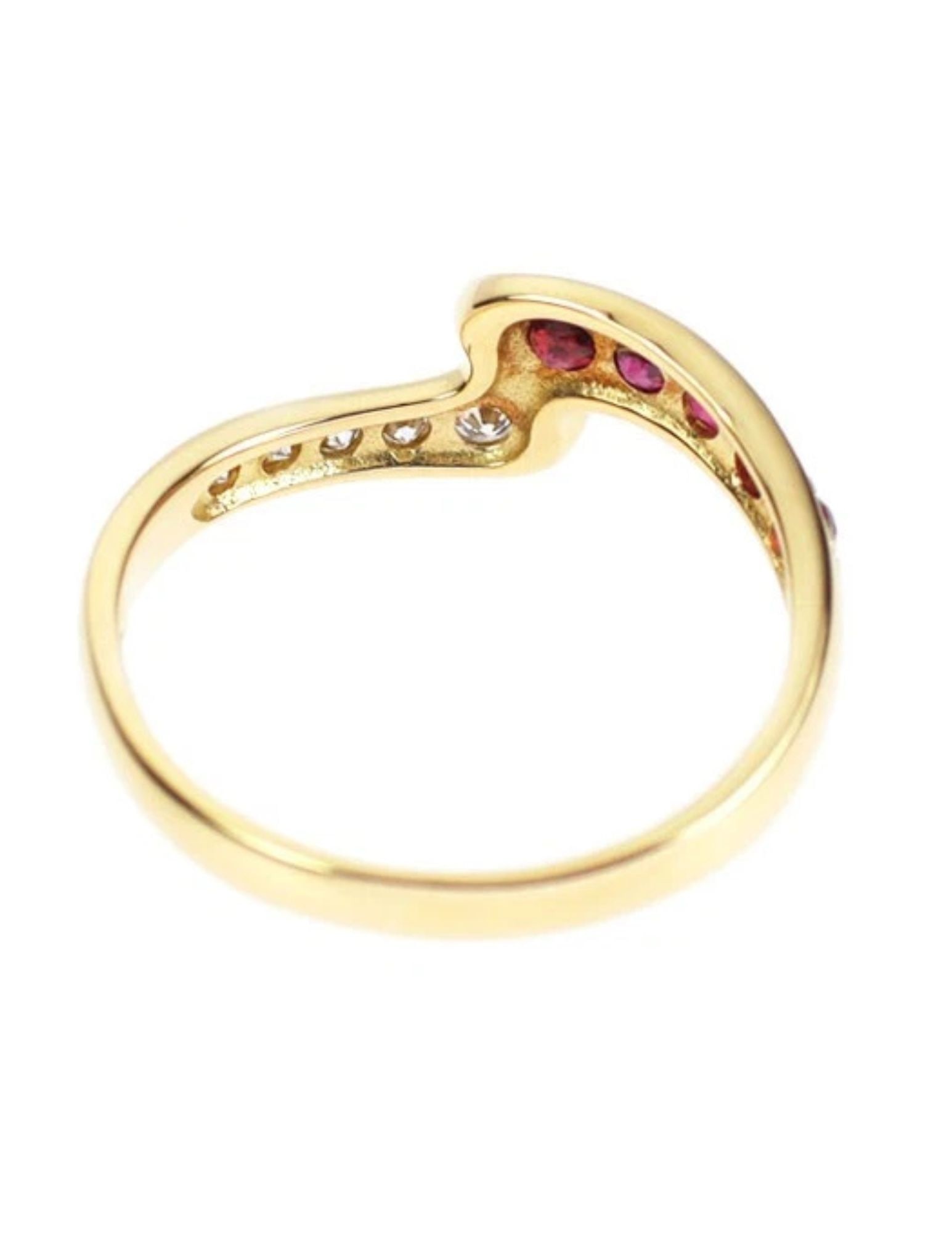 SEIKO K18YG RUBY DIAMOND RING - 2