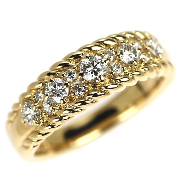 SUWA K18YG DIAMOND RING: SUWA K18YG diamond ring Brand: None Type/Style: rings Material: K18YG, Main Stone Natural Color: YG Size: 6 US Accessories: None Accessories Notice: When purchasing pre-owned goods, please