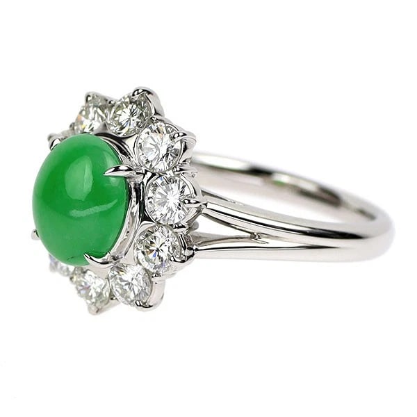 PT900 JADE DIAMOND RING - 2