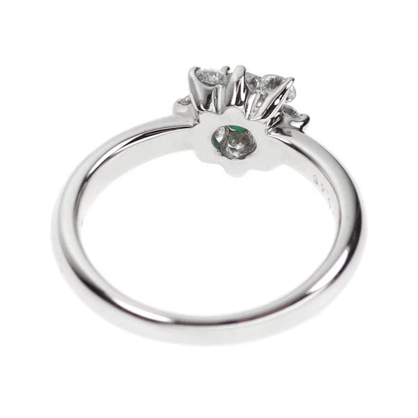 PT900 EMERALD DIAMOND RING - 2