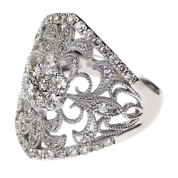 K18WG DIAMOND RING - 2