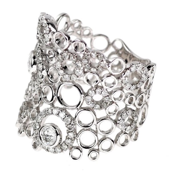 K18WG DIAMOND RING - 2