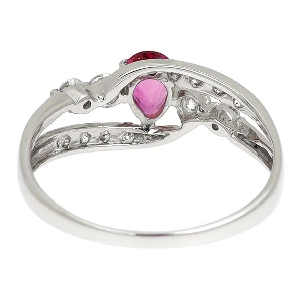 PT900 RUBY DIAMOND RING - 2