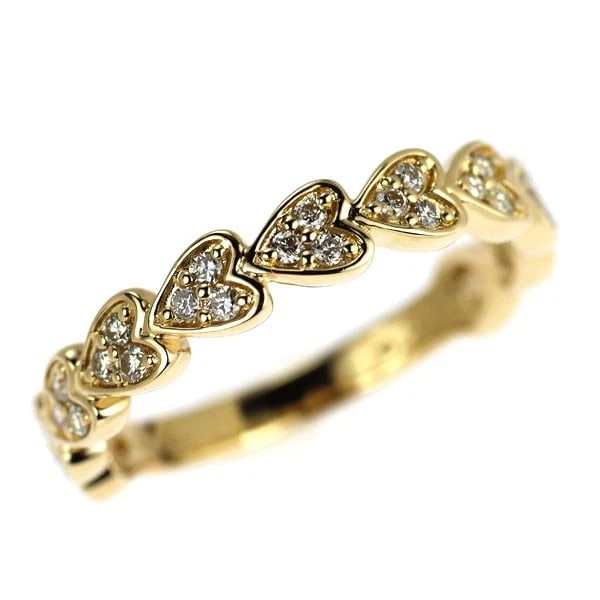 K18YG HEART DIAMOND RING: K18YG heart diamond ring Brand: None Type/Style: rings Material: K18YG, Main Stone Natural Color: YG Size: 5.5 - 5.75 US Accessories: None Accessories Notice: When purchasing pre-owned goods, please