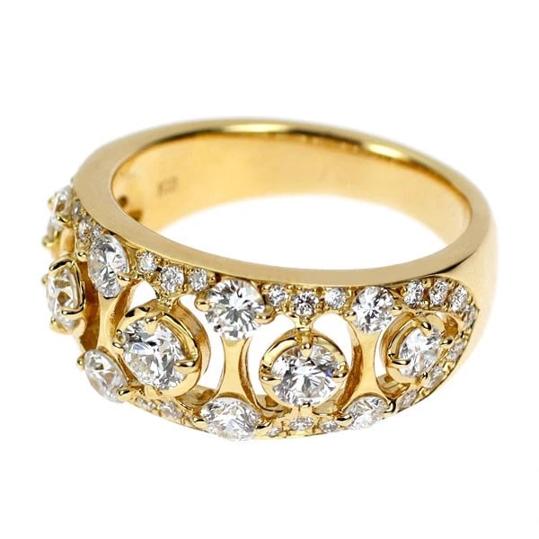 K18YG DIAMOND RING - 2