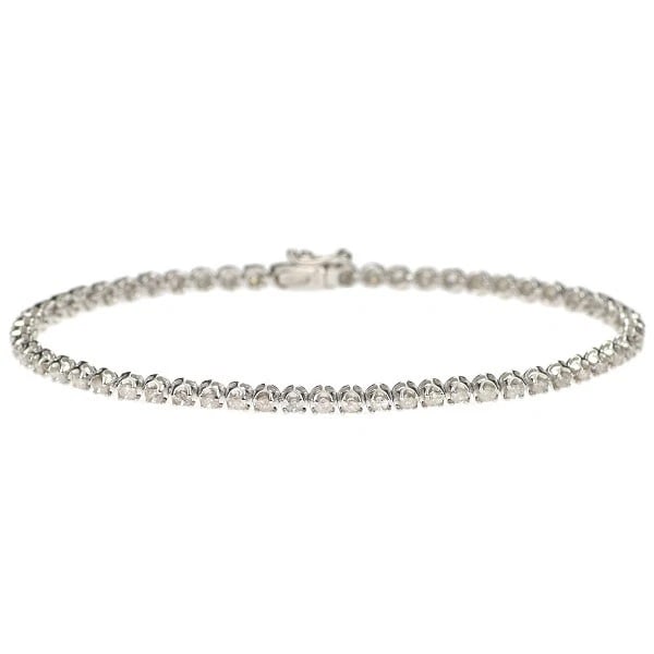 K18WG DIAMOND TENNIS BRACELET: K18WG diamond tennis bracelet Brand: None Type/Style: bracelets Material: K18WG, Main Stone Natural Color: WG Size: Chain Length 17 cm Accessories: None Accessories Notice: When purchasing pre-owned