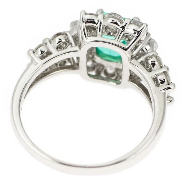 PT950 EMERALD DIAMOND RING - 3