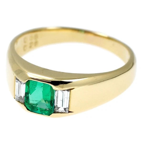 K18YG EMERALD DIAMOND RING - 2