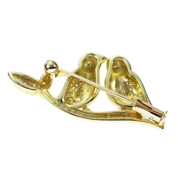 K18YG/PG DIAMOND BROOCH - 2