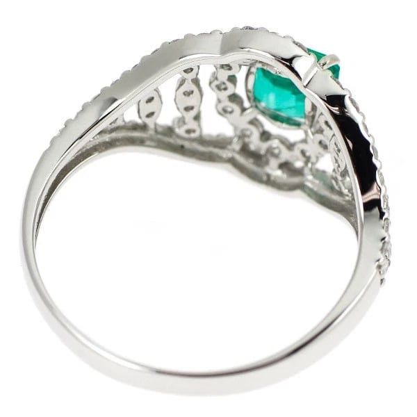 PT950 EMERALD DIAMOND RING - 2