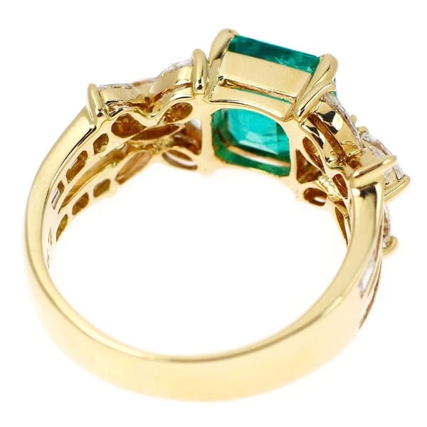 K18YG EMERALD DIAMOND RING - 3