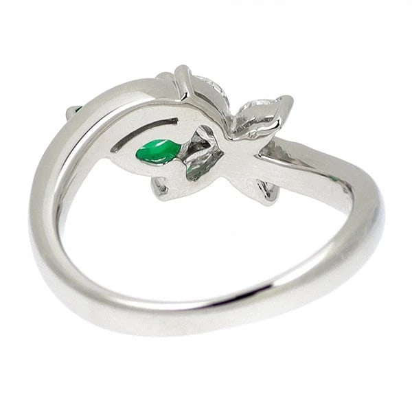 PT900 EMERALD DIAMOND RING - 2