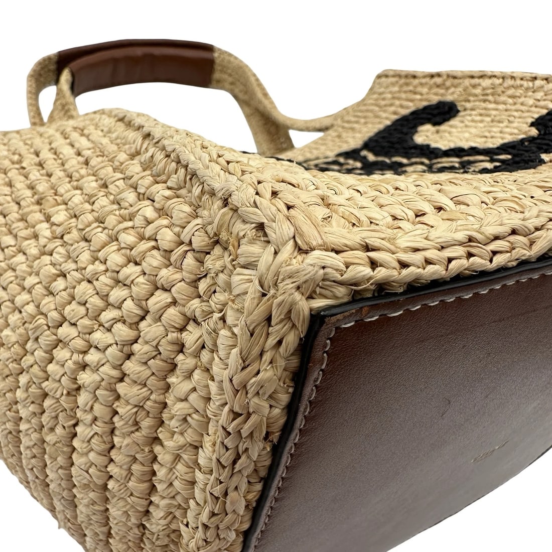 CELINE TRIOMPHE RAFFIA CUBE HANDBAG - 3